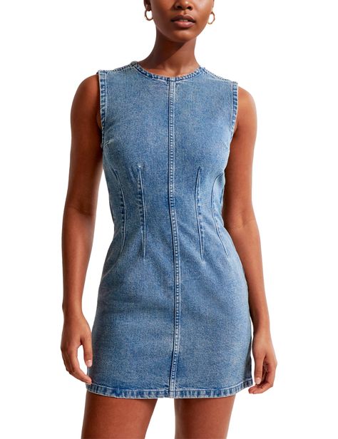 PRICES MAY VARY. [Premium Material]: The chic denims dress for women is made of high-quality denims. The blend of Spandex and cotton makes this summer dress for women not only soft, durable and breathable, but also flexible and suitable for more people [Chic Design]: The casual stretch denim outfits for women is features sleeveless, crewneck, smooth zipper closure at the back; The biggest highlight of this mini vacation dress is the stitching on the upper part of torso and underneath breast bone Casual Church Outfits Summer, Denim Outfits For Women, Summer Work Outfits Office Casual, Summer Work Outfits Office, Church Outfit Casual, Summer Dress For Women, Office Casual Outfit, Denim Outfits, Denim Chic