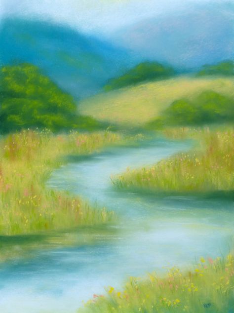 Original art makes a very special gift! Impressionistic pastel landscape by Rebecca Prough. Available through Etsy, or see more paintings at www.rebeccaprough.com. Art Soft Pastel, Impressionistic Landscape, Oil Pastel Landscape, Soft Pastel Painting, Chalk Pastel Art, Soft Pastels Drawing, Soft Pastel Art, Pastel Artwork, Pastel Landscape