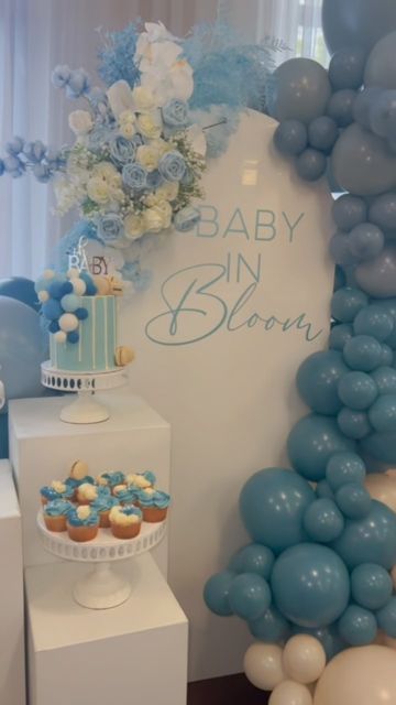 The Very Last Detail on Instagram: "baby boy 🩵 in bloom 💙 #babyshower #babyboy #babyinbloom" April Baby Shower Ideas Boys, Baby In Bloom Blue Shower Ideas, Spring Boy Baby Shower Ideas, Baby In Bloom Baby Shower Theme Boy, Baby Boy In Bloom Shower Ideas, Baby In Bloom Boy Shower Ideas, Baby In Bloom Shower Ideas Boy, Baby Boy In Bloom, Baby In Bloom Boy