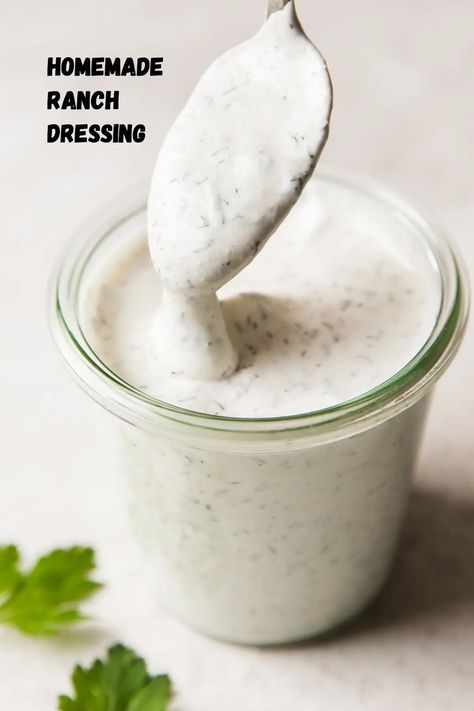 A triple threat of tangy, creamy dairy—buttermilk, mayo and sour cream—makes the luxurious base for our parsley-speckled, oniony, easy homemade ranch dressing. Mazzios Ranch Recipe, Keto Ranch Dressing Recipe, Keto Ranch Dressing, Keto Ranch, Low Carb Dressing, Ranch Dressing Recipe Homemade, Buttermilk Ranch Dressing, Ranch Dressing Recipe, Ranch Recipe