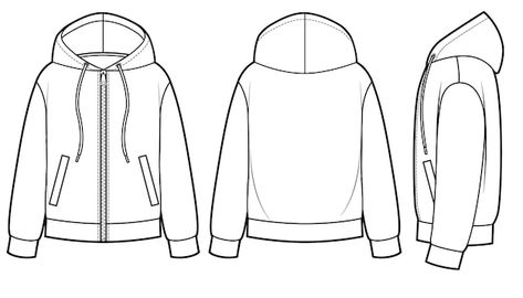 About Blank, Best T Shirt Designs, Fashion Design Patterns, Women's Hoodies, Illustration Fashion Design, Vector Template, Baby Design, Sports Jacket, Side View