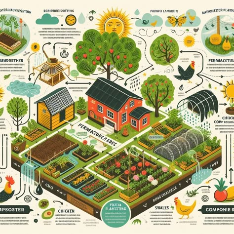 Unlocking the Secrets of Sustainable Living: Getting to Know About and Implementing Permaculture Design Principles and Practices Backyard Garden Beds, Design Fundamentals, Permaculture Principles, Water Harvesting, Garden Bed Layout, Organizing Life, Passive Solar Design, Farm Plans, Farm Layout