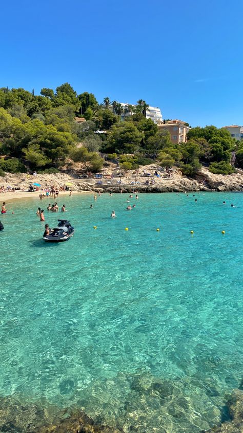 The gorgeous crystal clear waters of Illetes beach which is easily accessible from Palma de Mallorca by bus 🚌✨ #beach #palmademallorca #mallorca #mallorcatravelguide #beachlife #bestbeaches #europetraveltips #europetravelguide #travel Majorca Aesthetic, Palma Majorca Spain, Majorca Beach, Palma Majorca, Palma Beach, Mallorca Beaches, By Bus, Mallorca Spain, Euro Summer