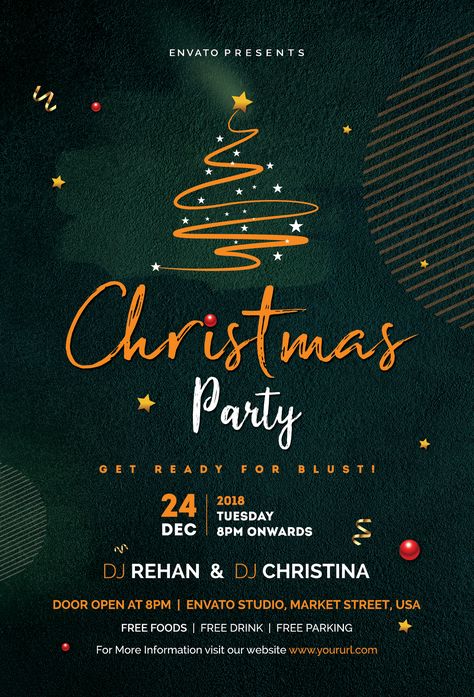 Christmas Party Template, Christmas Party Flyer Template Free, Christmas Flyer Design Ideas, Christmas Fliers, Christmas Party Flyer Design, Christmas Grafic Design, Christmas Event Flyer, Chrismast Poster, Christmas Post Ideas