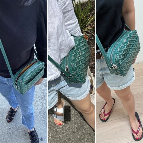 Goyard Sac Cap Vert Crossbody Bag Review — Fairly Curated Goyard Cap Vert Bag, Goyard Crossbody Bag, Louis Bag, Cap Vert, Goyard Bag, House Of Beauty, Racing Green, Colorful Bags, Apple Iphone Case