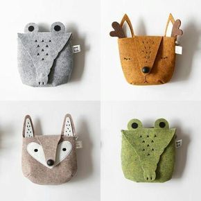 Diy Sy, Felt Pouch, Animal Bag, Costura Diy, Kids' Bag, Creation Couture, Diy Couture, Felt Bag, Felt Toys