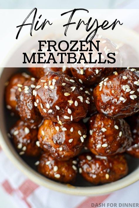 Meatballs In The Air Fryer, Dinner Air Fryer, Frozen Turkey Meatballs, Frozen Italian Meatballs, Air Fryer Meatballs, Cooking Frozen Meatballs, Frozen Meatball Recipes, Korean Sweet Potato, Meatball Dinner