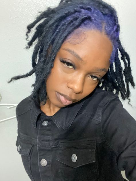 Blue Black Locs, Loc Dye, Dyed Locs Ideas, Blue Locs, Locs Ideas, Black Locs, Loc Colors, Dyed Locs, Loc Goddess