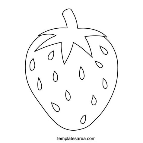 Free Printable Strawberry Line Art Template for Crafts Printable Strawberry Template, Strawberry Embroidery Pattern, Strawberry Outline, Strawberry Line Art, Strawberry Template, Punch Needle Patterns Free Printable, Line Art Template, Strawberry Coloring Pages, Strawberry Printable