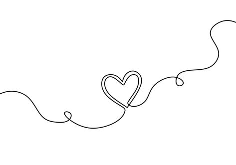 Drawing Of Heart, Lines Drawing, Continuous Line Drawing, Heart Drawing, Continuous Line, Couple Aesthetic, Cute Gif, Infinity Tattoo, Cute Quotes