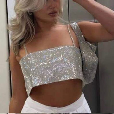 Size S, Tags Cut Off But Never Worn Before. Glitter Crop Top, Peasant Crop Top, Beaded Crop Top, Zara Tank Top, Satin Crop Top, Sequin Crop Top, Ruffle Crop Top, Corset Crop Top, Bralette Crop Top