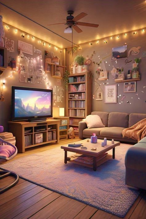 Small Chill Room, Hangout Space Ideas, Hang Out Room Ideas, Teen Hangout Room Ideas, Teen Hangout Space, Guitar Corner, Kids Hangout Room, Teen Basement, Teen Lounge Rooms