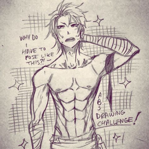 So I was tagged by @neingirl_writes to do this abs drawing challenge! Try to do it if u r tagged! Its fun but I'm rusty at anatomy!!! The… Abs Art Tutorial, Anime Abs Drawing, Drawing Abs Guys, Men Abs Drawing, Abs Drawings, How To Draw Abs Male, Abs Drawing Reference, Ab Drawing, Drawing Abs