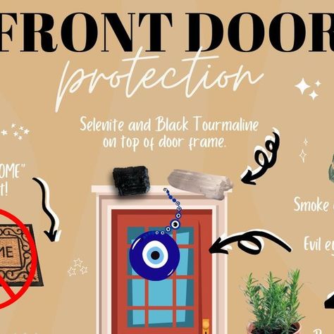 Sea Salt Front Door Protection, Salt Front Door Protection, Front Door Protection Hanging, Front Door Protection Crystals, Witch Protection Over Door, Home Protection Spell Front Doors, Front Door Protection Spell, Witch Protection Front Door, Evil Eye Door Hanging