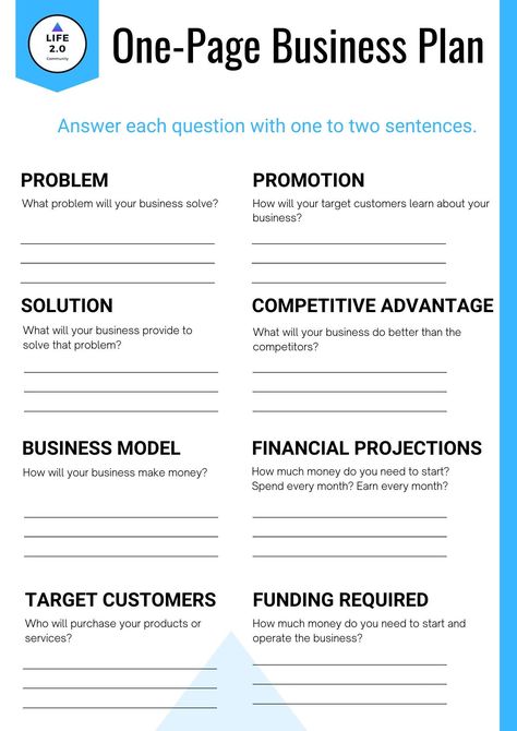 One page business plan template to get your idea off the ground. Print out this business planner pdf and start today. Starting A Web Design Business, Business Plan Questions, 5 Year Business Plan, Business Planning Checklist, Business Plan Example Ideas, How To Do A Business Plan, Starting A Business Plan, Business Planning Aesthetic, Business And Marketing