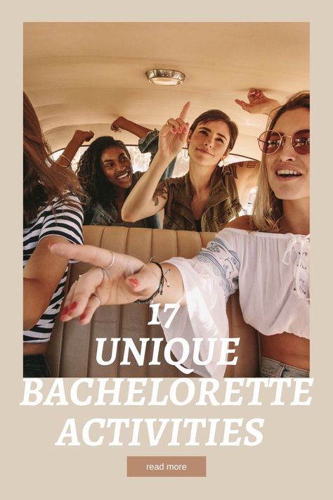 Unique bachelorette activities that everyone on the trip will love. Bahcelorette ideas for every type of bride Unique Bachelorette Ideas, Bachelorette Activities, Bachelorette Party Unique, Planning A Bachelorette Party, Bachelorette Party Activities, Bachelorette Planning, Bachelorette Itinerary, Bride Bachelorette, Bachelorette Trip