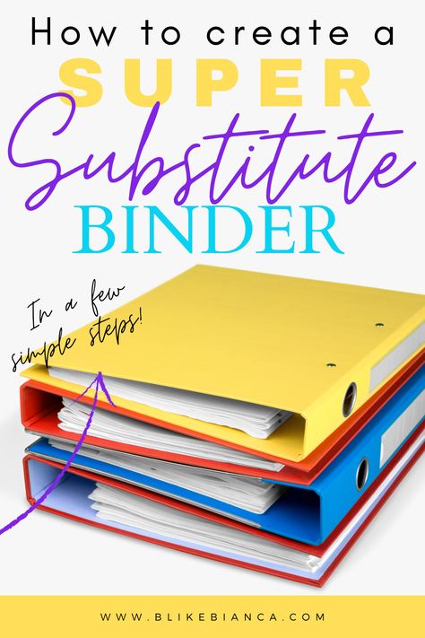 Free Substitute Binder Printables, Substitute Teacher Binder Free, Sub Folders For Teachers, Substitute Teacher Must Haves, Substitute Binder Freebie, Substitute Binder Ideas, Emergency Binder Free Printables, Substitute Teacher Bag, Substitute Teacher Ideas