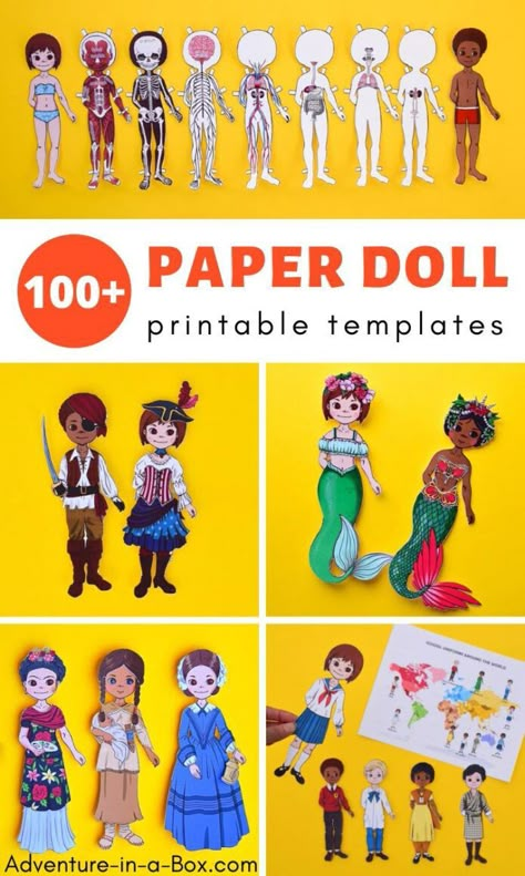 Paper dolls lend themselves to a variety of themes, and we have over 100 printable paper doll templates for different occasions - for celebrating holidays and studying geography, history and science. #paperdolls #printable #homeschool #homeschooling #teachers Paperdolls Printable, Animal Paper Dolls, Studying Geography, Paper Doll Printable, Printable Paper Dolls, Free Printable Paper Dolls, Paper Doll Printable Templates, Paper Dolls Clothing, Paper Dolls Diy