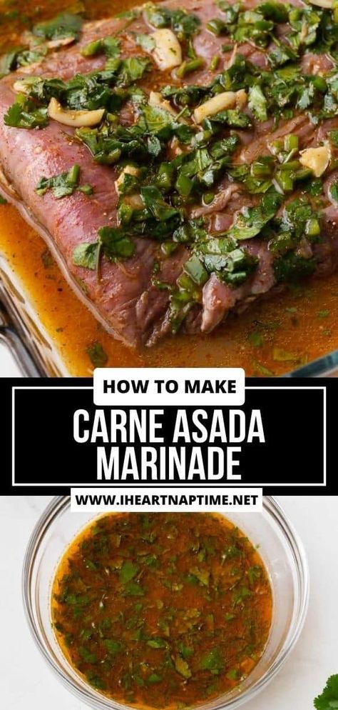 Carne Asada Marinade Easy, Asada Marinade, Carne Asada Marinade, Mexikansk Mat, Carne Asada Recipes, Asada Tacos, Carne Asada Tacos, Marinade Recipes, Carne Asada