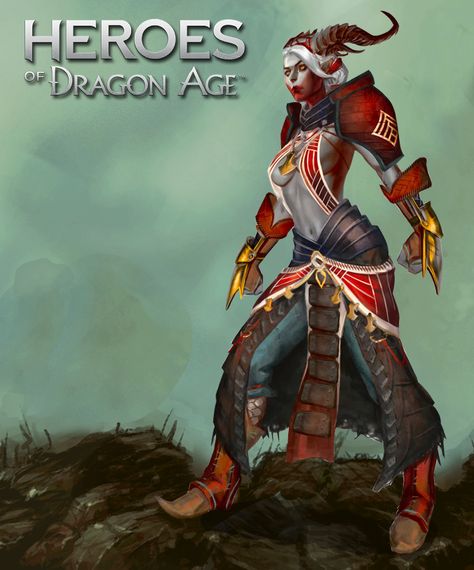 Art Tarot Cards, Dragon Age Qunari, Heroes Of Dragon Age, Cosplay Reference, Dragon Age Series, Character Clothing, Age Photos, Rpg Characters, Dragon Age Inquisition