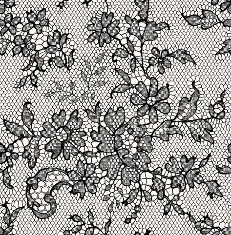 Black And White Flower Tattoo, Fabric Texture Seamless, Lace Tattoo Design, Lace Drawing, Black Lace Fabric, Victorian Pattern, Texture Drawing, Lace Art, Floral Texture