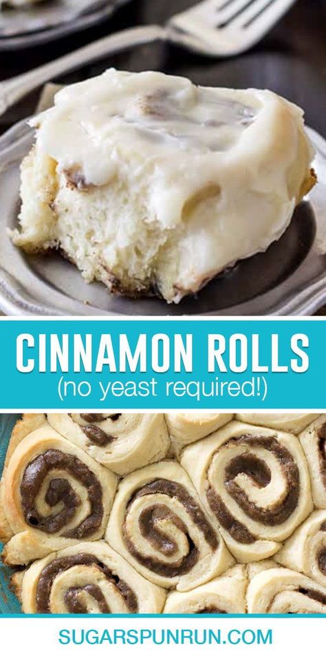 Cinnamon Rolls No Yeast, Cinnamon Rolls Without Yeast, Rolls No Yeast, Yeast Cinnamon Rolls, No Yeast Cinnamon Rolls, Homemade Cinnamon Rolls Easy, Easy Cinnamon Rolls, Cinnamon Roll Dough, Cinnamon Rolls Easy