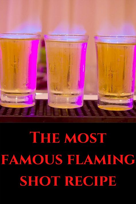 Flaming Shots Recipe, Alcoholic Shots For A Party, Flaming Shots, Flaming Dr Pepper, Flaming Drinks, Fire Shots, Layered Shots, Shots Alcohol Recipes, Fireball Shot