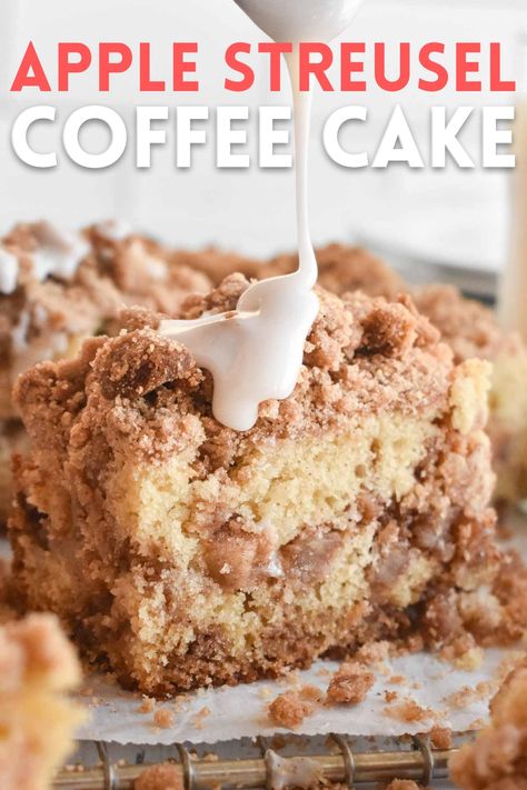 Eggnog Coffee Cake, Eggnog Coffee, Banana Crumb Cake, Apple Streusel, Apple Coffee Cakes, Streusel Coffee Cake, Coffee Cake Recipe, Christmas Morning Breakfast, Cinnamon Roll Cake