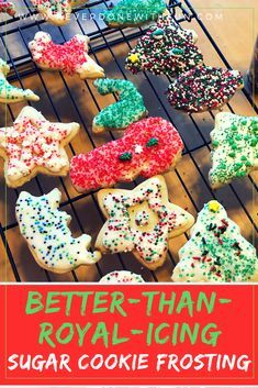 Better-Than-Royal Icing Frosting for Sugar Cookies: The Best Recipe that Tastes Good and Hardens Smooth #cookies #cookiedecorating #frosting #sugarcookies Best Sugar Cookie Frosting, Frosting For Sugar Cookies, Cookie Icing That Hardens, Sugar Cookie Frosting Recipe, Christmas Cookie Frosting, Cookie Frosting Recipe, Sugar Cookie Icing Recipe, Easy Royal Icing Recipe, Best Sugar Cookie