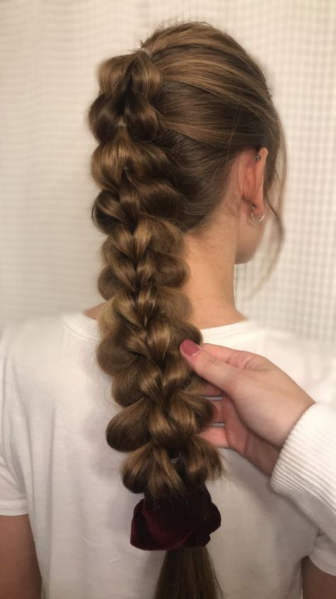 Pull Through Braid Curly Hair, Pull Through Braids, Three Strand Braid, Three Braids, Scrunchie Bun, Loop Braid, Thick Braid, Pull Through Braid, Birthday Hairstyles