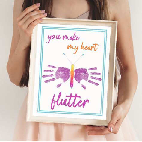 Father's Day Butterfly Handprint Art - Kids Craft - Daycare, Preschool Activity - Spring - 8.5"x11" - Printable Instant Download PDF by LittleDoodlePrintsCo on Etsy Handprint Art Kids, Handprint Butterfly, Family Hand Prints, Spring Preschool Activities, Reunion Games, Hand Prints, Handprint Craft, Footprint Art, Handprint Art