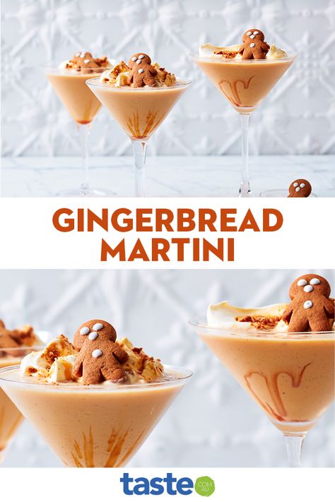 Fun Christmas Cocktails, Gingerbread Martini, Xmas Cocktails, Xmas Drinks, Christmas Drinks Alcohol Recipes, Christmas Drinks Recipes, Christmas Drinks Alcohol, Irish Cream Liqueur, Christmas Cocktail