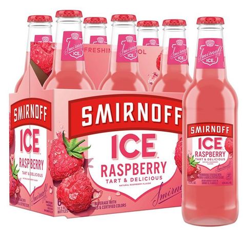 Smirnoff Ice Raspberry, 6pk Smirnoff Ice Raspberry is perfect for parties or just casual evenings with friends. Smirnoff Ice Raspberry features juicy red raspberry flavor complemented by a dry, crisp finish. Lightly carbonated, this drink packs a tangy kick with a refreshing finish. Enjoy chilled and drink responsibly. Smirnoff Ice Raspberry has a 4.5% ABV. One of the most popular malt beverages in the nation, Smirnoff Ice has been a staple of get-togethers and parties since 1999 | Smirnoff Ice Raspberry, 6Pk At Hy-Vee Smirnoff Raspberry, Peach Bellini Cocktail, Pretty Alcoholic Drinks, Smirnoff Ice, Cocktail Drinks Alcoholic, Berry Tart, Raspberry Tarts, Mixed Drinks Alcohol, Drink Responsibly