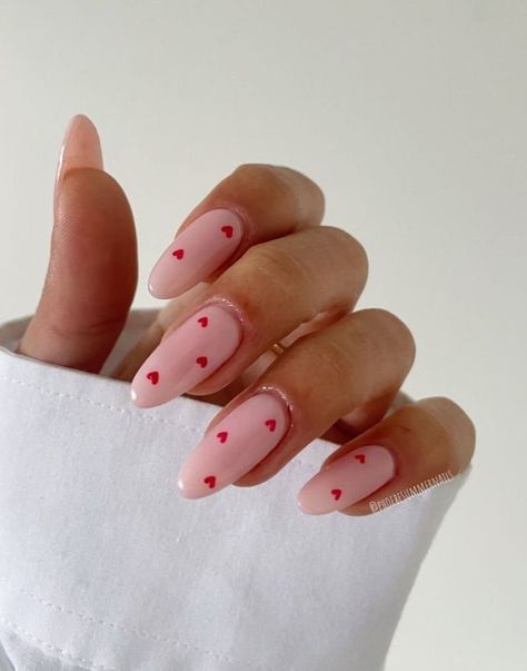 21+ ADORABLE VALENTINES DAY NAIL IDEAS | PINK & RED HEART NAILS YOU WILL LOVE — ASHLINA KAPOSTA Pink Love Heart Nails, Plain Basic Nails, Danish Nails, Tiny Heart Nails, Heart Shaped Nails, Valentines Nails Simple, Love Heart Nails, Nail Ideas Red, Love Heart Nail Art