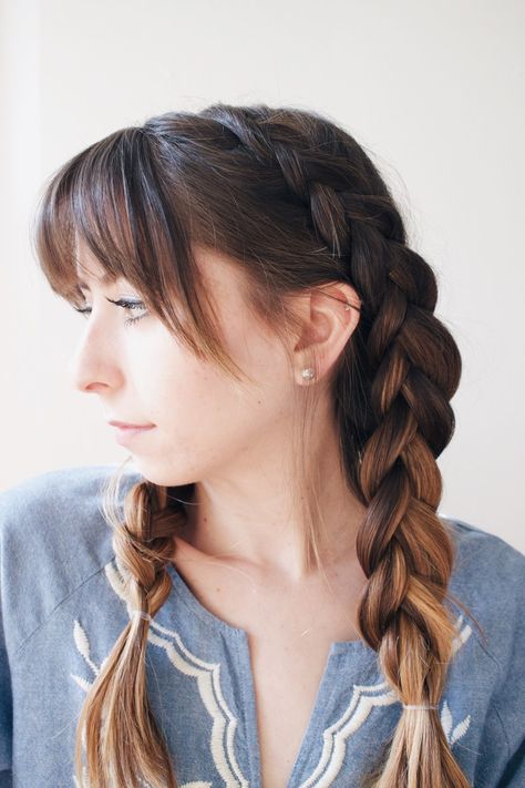 21 Most Vivacious Braids with Bangs to Look Super Cool - Haircuts & Hairstyles 2020 Braids With Bangs, Braided Bangs Hairstyles, Tan Skin Blonde Hair, Boxer Braids, Braided Bangs, French Braid Hairstyles, Braided Ponytail Hairstyles, Pigtail Hairstyles, Box Braids Styling