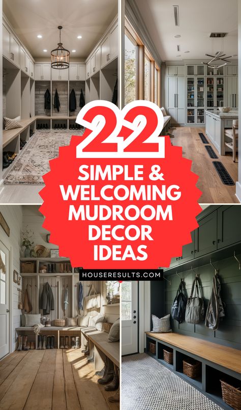 Say goodbye to cluttered entryways and hello to a stylish mudroom with our stylish mudroom ideas! These tips and tricks will help you create a space that's both functional and beautiful. Whether you're looking for storage solutions or decor inspiration, our stylish mudroom ideas have something for everyone. Transform your mudroom into a welcoming space that's perfect for your home! 🏡✨ Cabin Mud Room Ideas, Front Entrance Mudroom Ideas, Mud Room For Large Family, Mud Room Makeover Small Spaces, Mudrooms Small Space, Entry Mudroom Ideas, Living Room Addition Ideas, Farmhouse Mudroom Ideas Entryway, Beach House Mudroom