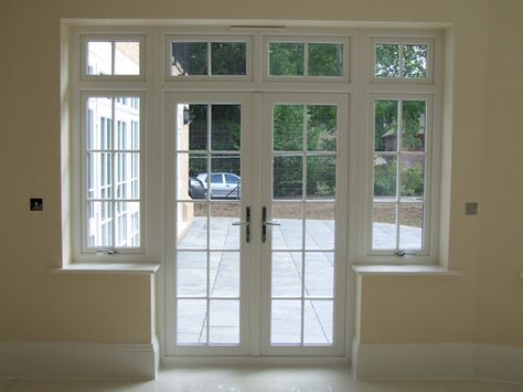 PVC-U French doors from Carshalton, Woldingham and Surrey - Elwyns Windows Kitchen Patio Doors, French Doors With Screens, French Doors Exterior, French Doors Patio, French Windows, Double Glazed Window, Doors And Windows, Front Entrances, French Doors Interior