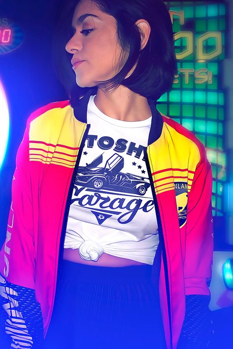 Retrowave Outfit, Cyberpunk Fashion Neon, Bucky Aesthetic, Neon Jacket, Neon Cyberpunk, Jackets Style, Aesthetic Neon, Cyberpunk Fashion, Neon Fashion