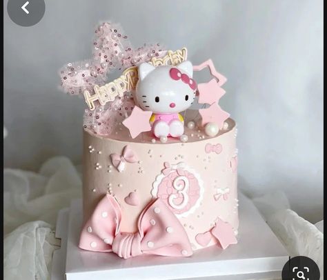 Hello Kitty First Birthday Cake, Kue Ultah Hello Kitty, Hello Kity Cakes, Hello Kitty Bday Cake, Hello Kitty Birthday Party Ideas Cake, Hello Kitty Theme Cake, Hello Kitty Cake Ideas, Birthday Cake Hello Kitty, Hello Kitty Cake Design