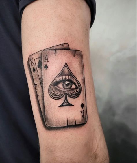 Card tattoo Spades Tattoo, Poker Tattoo, Ace Of Spades Tattoo, Playing Card Tattoos, Tattoo Ideas With Meaning, Spade Tattoo, Ace Tattoo, Meaning Art, Card Tattoo Designs