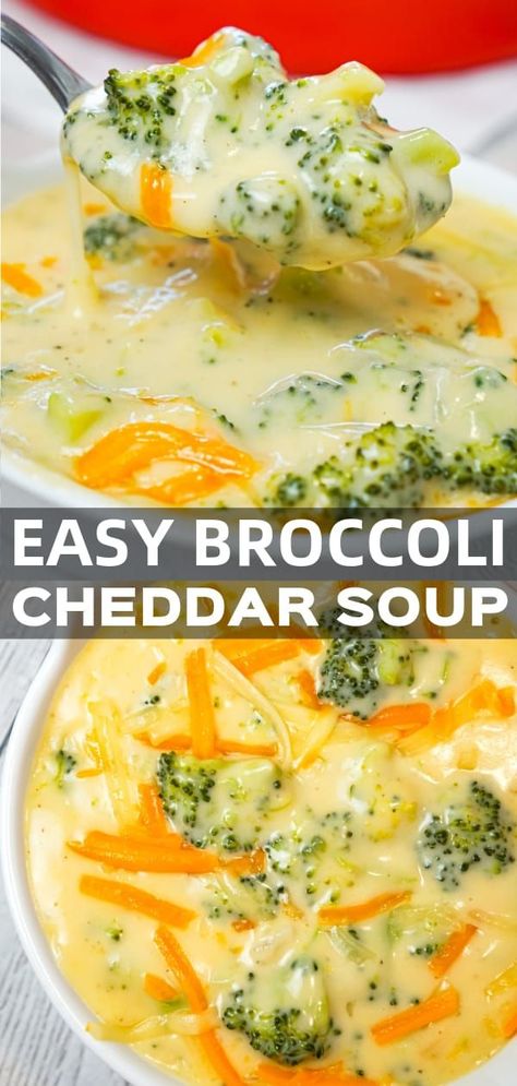 Easy Broccoli Cheddar Soup, Broccoli Cheddar Soup Recipe, Cheddar Soup Recipe, Creamy Soup Recipes, Broccoli Cheese Soup Recipes, Cheese Soup Recipes, Broccoli Soup Recipes, Cream Of Broccoli Soup, Bacon Soup