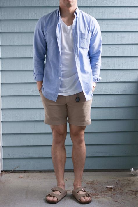 MFA Wearing Shorts (Album + Discussion) - Album on Imgur Oxford Outfit, Arizona Summer, Sandals Outfits, Gentlemen's Guide, Short Pants Outfit, Latest Summer Fashion, Birkenstock Men, Mens Fashion Simple, Mens Fashion Blazer