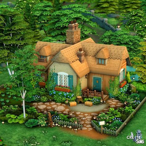 Sims 4 Cottage Garden, Sims 4 Cute Cottage, Henford On Bagley House, Sims 4 Henford-on-bagley, Henford On Bagley House Sims 4, Sims 4 Henford-on-bagley House, Sims 4 Small Cottage, Sims Cottage Living, Sims4 Exterior