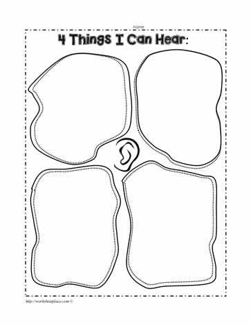 Sight Sense Preschool Craft, Sight Sense Activities Preschool, Sense Of Hearing Worksheet, Sense Of Sight Activities Preschool, 5 Senses Craft, Free Music Theory Worksheets, 5 Senses Worksheet, Five Senses Preschool, 5 Senses Activities