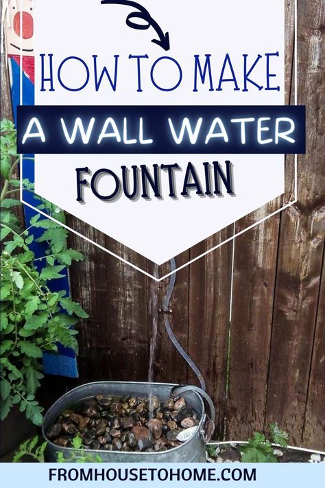 A fountain can be an easy and cheap way to add the relaxing sound of water to a small patio or deck. Try this DIY wall fountain for your own garden, customizing it with whatever garden wall art goes with your garden design.! | Summer Outdoor Decor Diy Wall Water Feature, Diy Wall Fountain Outdoor, Diy Wall Fountain, Diy Wall Sculpture, Wall Water Fountain, Outdoor Wall Fountains, Water Wall Fountain, Summer Outdoor Decor, Sculpture Fountain