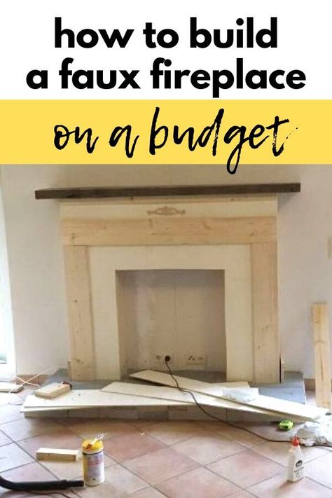 If you're getting ready for Christmas and really wish you have a fireplace in your living room to decorate, check out this DIY faux fireplace for $300. This fireplace and shiplap wall is a great budget friendly way to add some farmhouse style home decor on a budget. Fireplace And Shiplap Wall, Build A Faux Fireplace, Painting Linoleum Floors, Faux Fireplaces, Installing A Fireplace, Faux Fireplace Mantels, Fireplace Diy, Hometalk Diy, Fake Fireplace