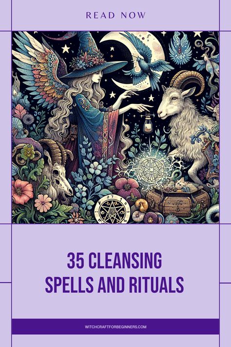 Are you looking for ways to cleanse your space and spirit? Discover how these 35 cleansing spells and purification rituals can make a significant impact in your practice of witchcraft. From sage smudging to crystal cleansing, these methods empower you to create a serene environment. Whether you're a beginner or have some experience, each spell offers insightful instructions and tips to connect with your inner self White Witch Spells For Beginners, Cleansing Spells, Witchcraft Basics, Witchcraft Movie, Crystal Cleansing, Hoodoo Magic, Wiccan Sabbats, Wiccan Rede, Wicca For Beginners