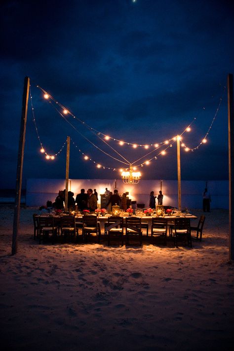 mingle a little while. . . . .Photography by styleartlife.com, Event   Floral Design by littleislanddesign.com Beach Dinner Parties, Bahamas Wedding, Beach Lighting, Beach Dinner, Beach Party Outfits, Outdoor Dinner Parties, Beach Party Decorations, Beach At Night, Outdoor Dinner