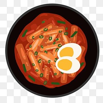 Korean Food Cartoon, Korean Food Tteokbokki, Topokki Korean, Tteokbokki Aesthetic, Food Tteokbokki, Spicy Tteokbokki, Popular Korean Food, Korean Snacks, Food Cartoon