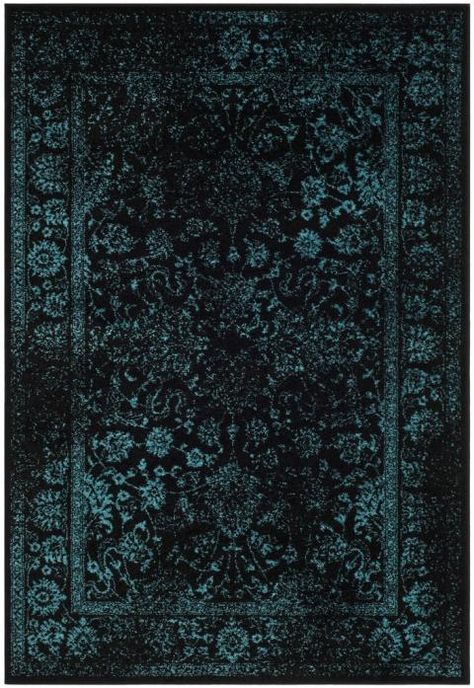 Teal Rug, Kashan Rug, Teal Area Rug, Lodge Style, Rustic Lodge, Polyester Rugs, Black Rug, Vintage Area Rugs, Indoor Area Rugs